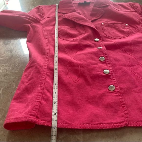 Bellissima pink women’s long sleeve snap closure 2 small pockets jacket size 6 - Picture 9 of 11